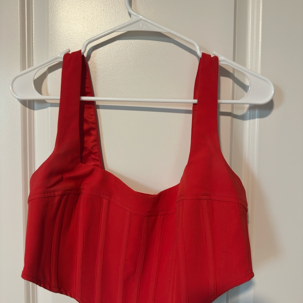 Bardot Vibrant Red Crop Top